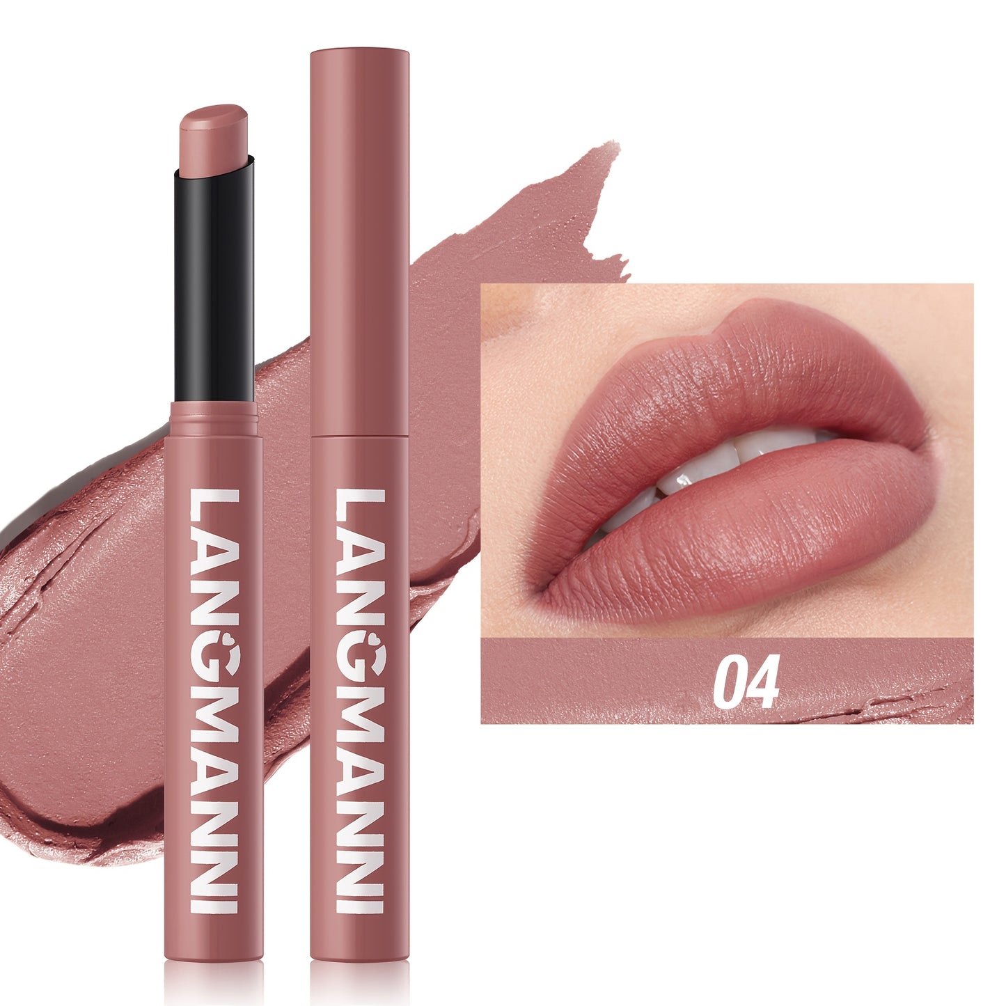 Smooth Velvet Matte Lipstick, Moisturizing, Easy to Apply with Natural Shine.