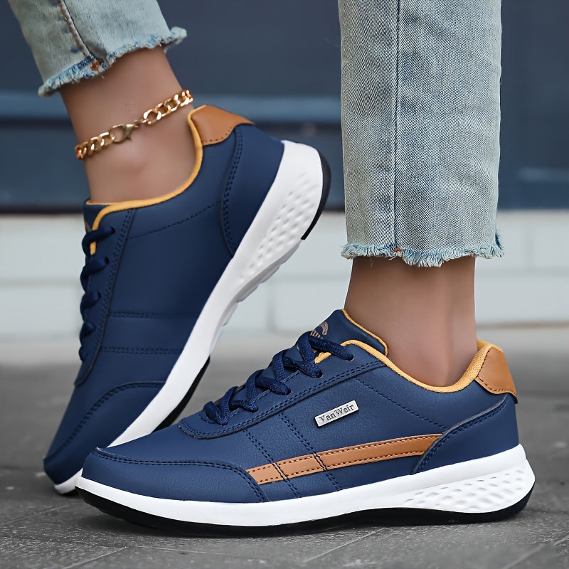 Women's casual lace-up sneakers with platform soft sole, perfect for walking or running.