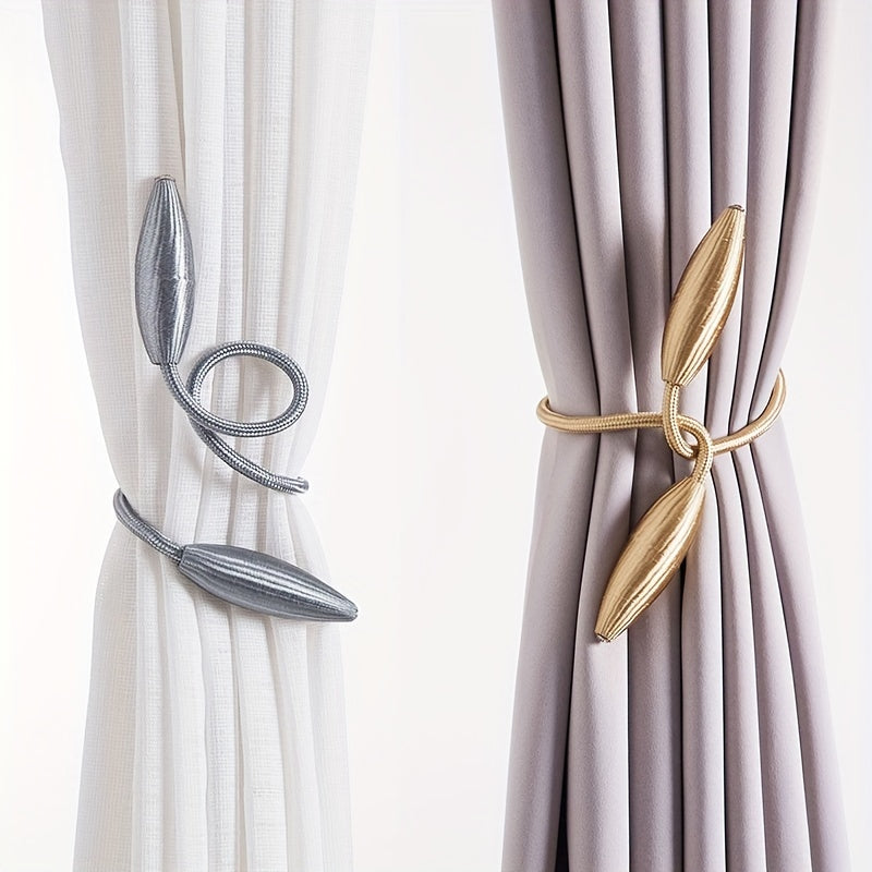 Two chic and durable alloy curtain tiebacks for easy installation and stylish home decor