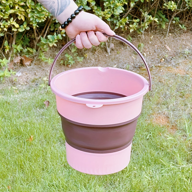 Telescopic Folding Bucket for Various Uses: This durable multi-size bucket made of thickened plastic is collapsible and comes with a plastic handle, making it convenient for fishing, car washing, foot baths, and for use at home or outdoors. Its