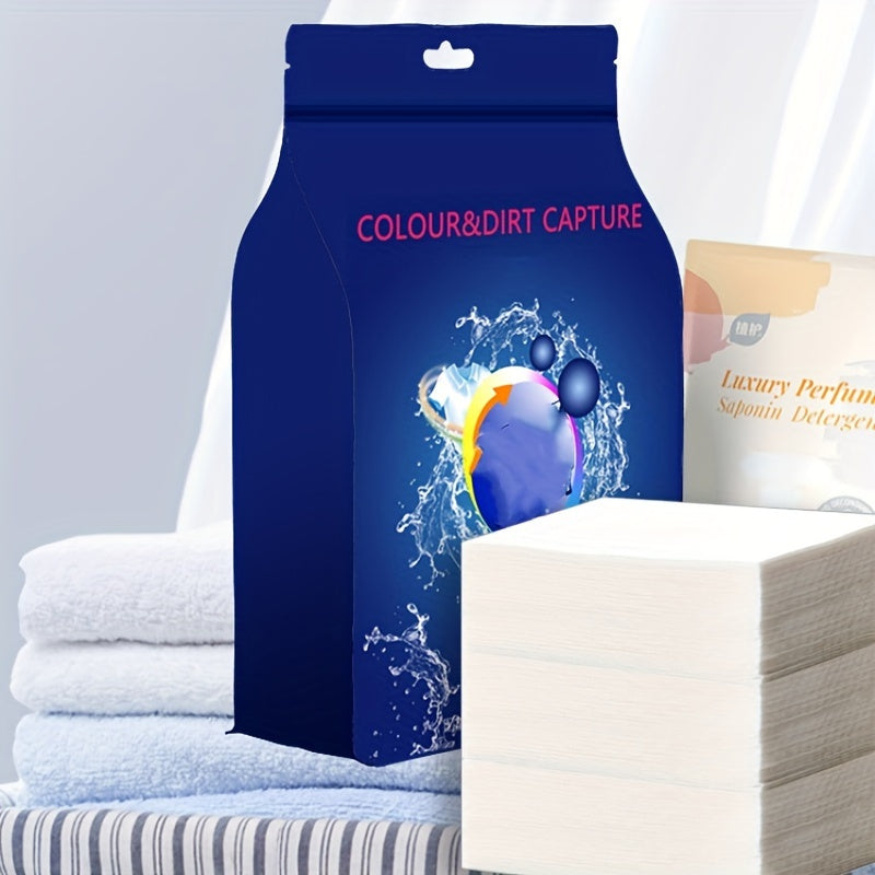 90-pc pack of Nano Ultra Concentrated Laundry Detergent Tablets - Color Master, Deep Cleansing, Anti-Transfer, Removes Stains & Dyes, Absorbs Colors, No Electricity Required, Ideal for Bathroom Use.