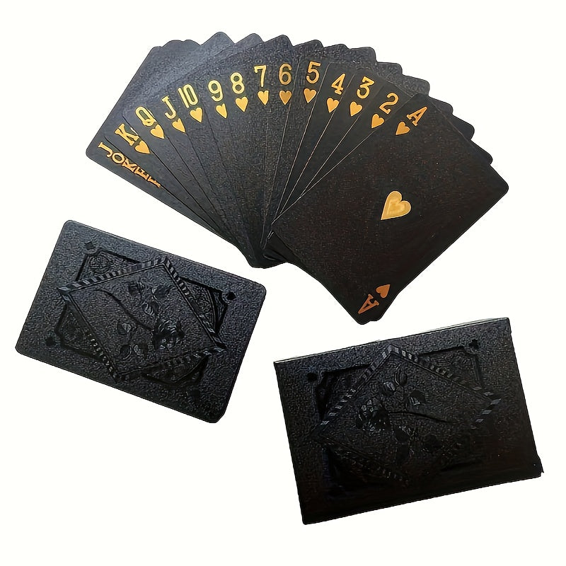 Black gold waterproof playing cards for magic and poker games, packaged in a board game gift collection.