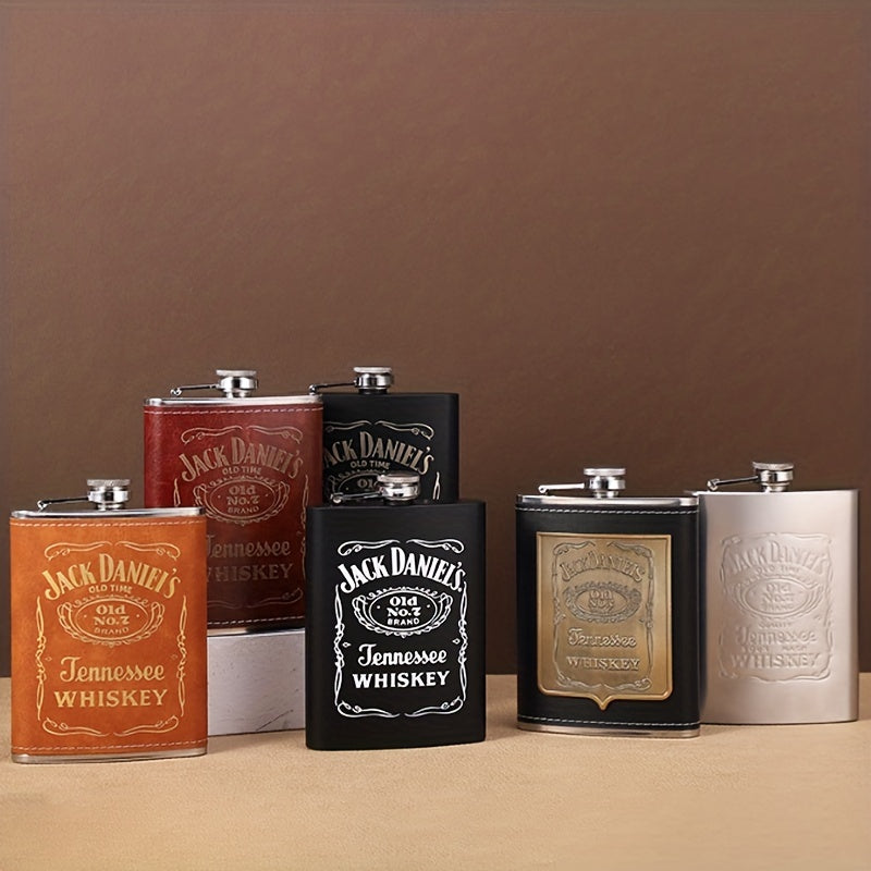 Stainless steel 8oz square flask suitable for men, ideal as a unique love expression gift for family and friends during Christmas.