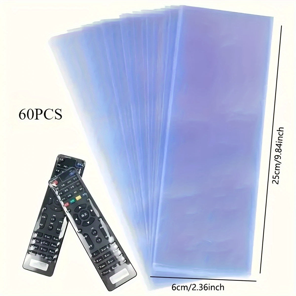 30/60pcs PVC Transparent Shrink Film for Remote Controls, Collectibles, Jewelry, etc. Dustproof and Waterproof.