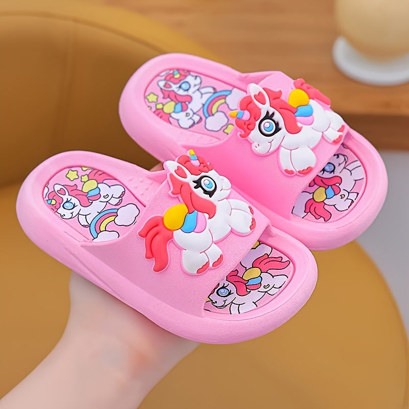 Kids' adorable cartoon slippers with anti-slip features, suitable for all seasons. Great for indoor and outdoor use.