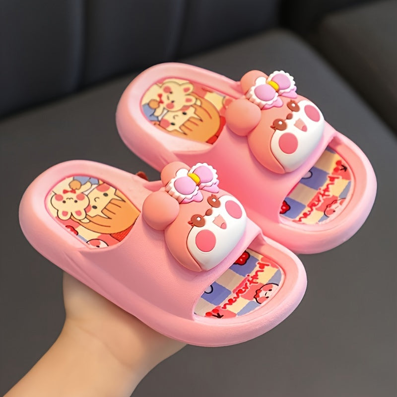 Kids' adorable cartoon slippers with anti-slip features, suitable for all seasons. Great for indoor and outdoor use.