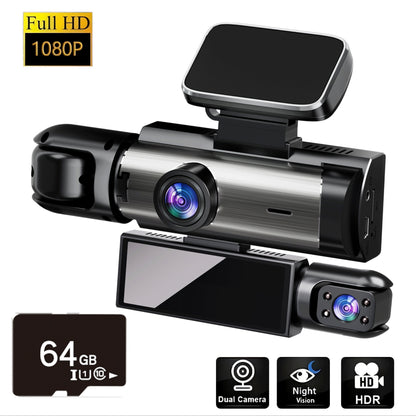 Brand new Vehicle Black Box upgraded Dash Cam includes 64G high-speed memory card and car phone fast charging gift package. Features 1080P ultra-clear night vision, alloy sun-proof shell