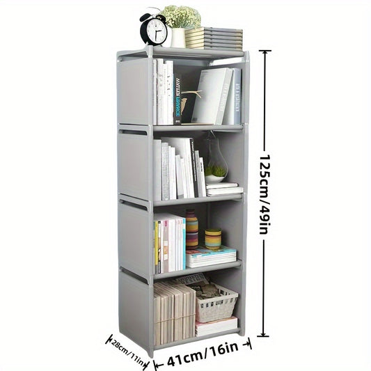 Metal Bookshelf - Easy Assembly, Space-Saving Design for Home Office, Dorm Room & Rental Housing