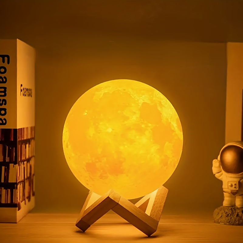 Galaxy Ball Moon Lamp - LED tun chirog'i, stendi bilan, batareyada ishlaydigan (AA) - Yotoqxona bezatish uchun va Rojdestvo sovg'asi uchun ideal - O'lcham: 11.99 sm - Narx: o'zgaruvchan