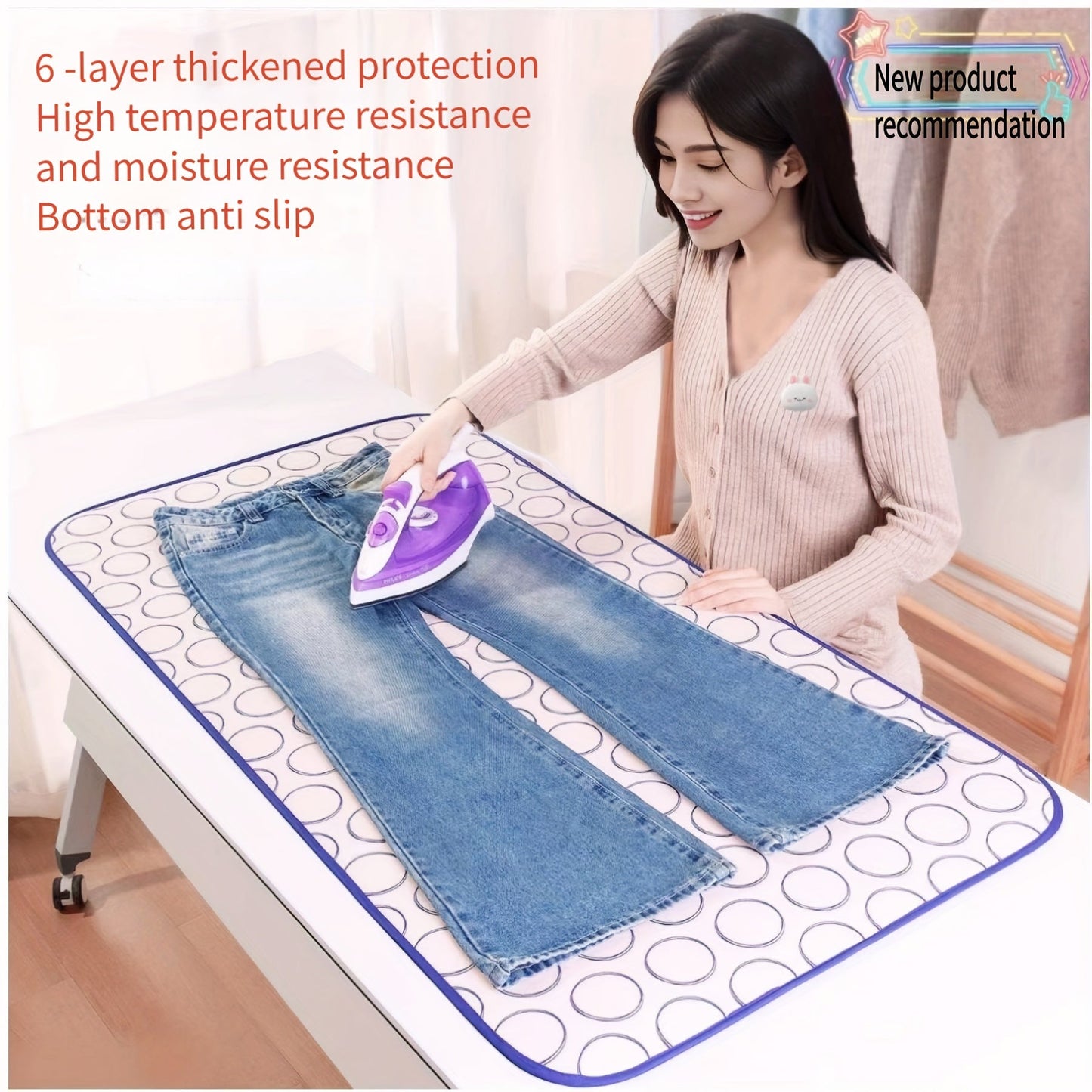 Portable Ironing Mat that is Resistant to High Temperatures - Foldable Design, Waterproof and Heat-Insulated, Perfect for Travel or Home Use