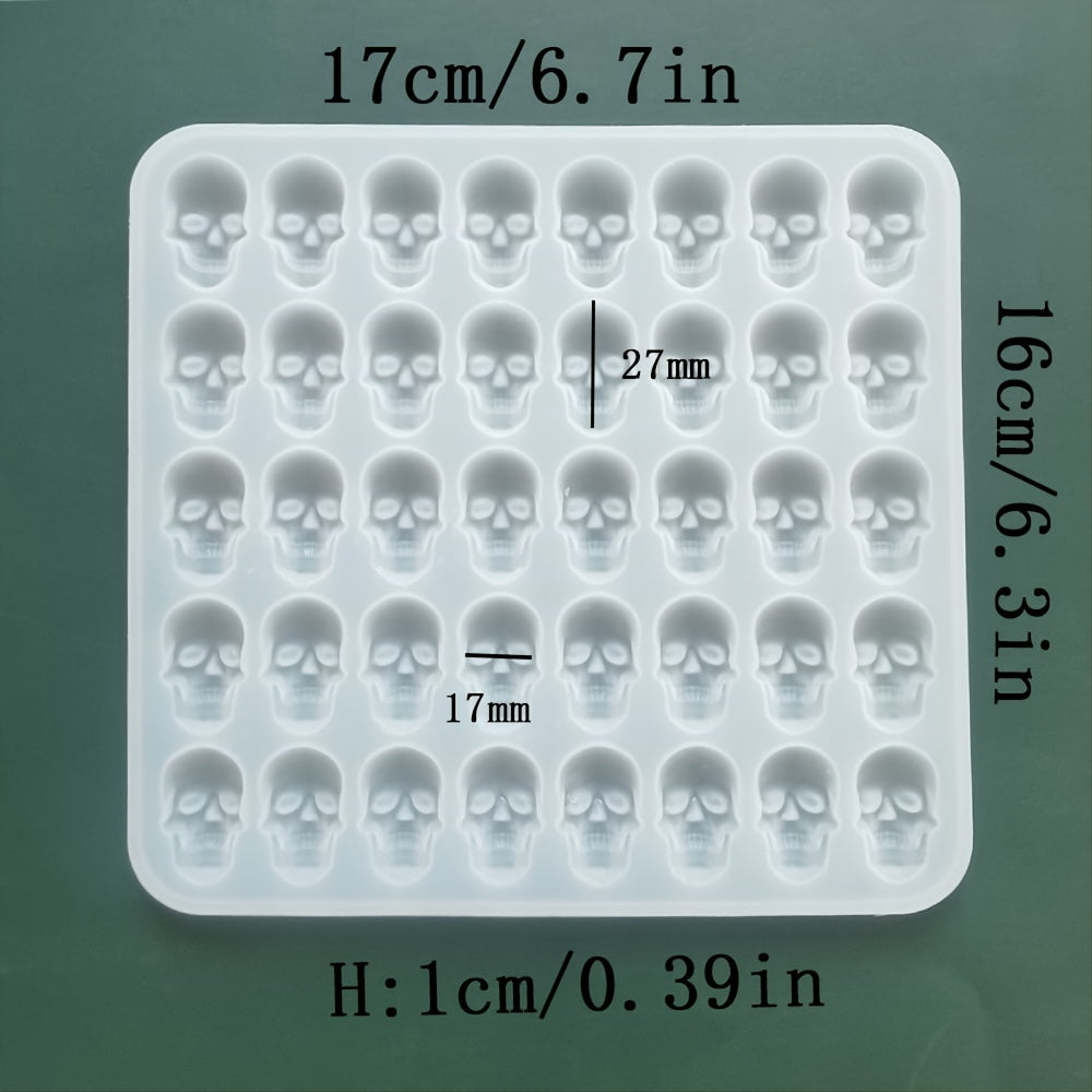 Create spooky ice cubes with this Skull Ice Cube Silicone Mold! Perfect for DIY bar parties and Halloween decor, this mold can also be used to make cool whiskey, wine, chocolate, soap, cake, fondant, and more. The mold features 40 holes, providing you