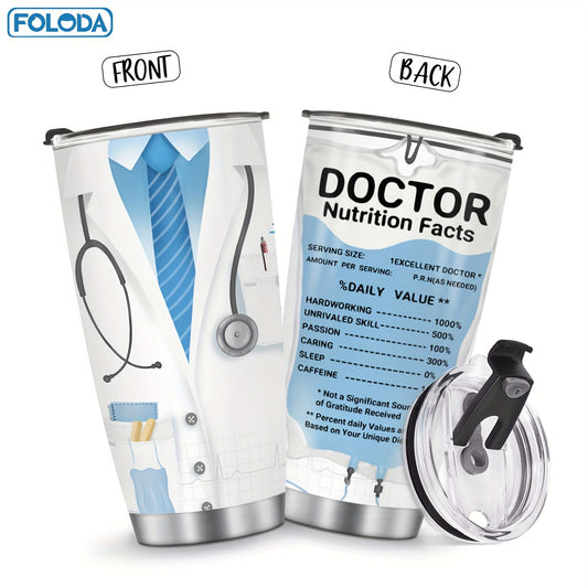 Show your appreciation for doctors with this stylish and durable Stainless Steel Tumbler. Leak-proof and perfect for travel, this coffee mug comes with a lid, making it great for on-the-go use. Ideal for birthdays, retirement, graduation, and more, this