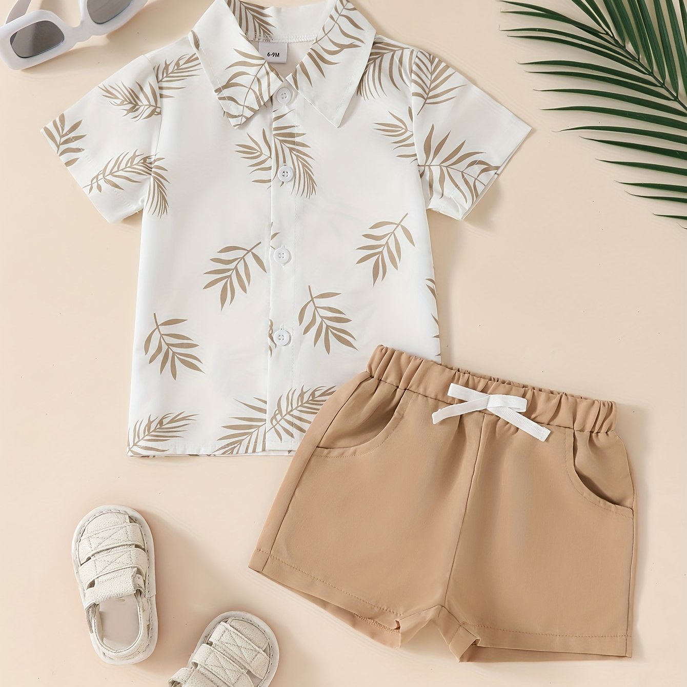 Baby boy beach resort wind shirt and shorts set