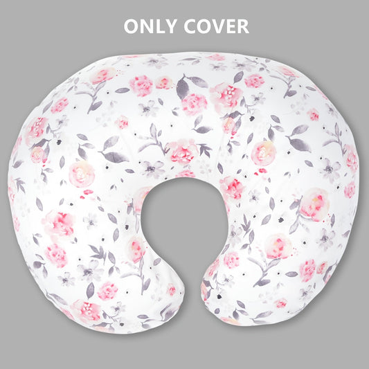 Minky Baby Nursing Pillow Cover with Soft Petal Pattern - Perfect Gift for Christmas, Halloween, Thanksgiving Day