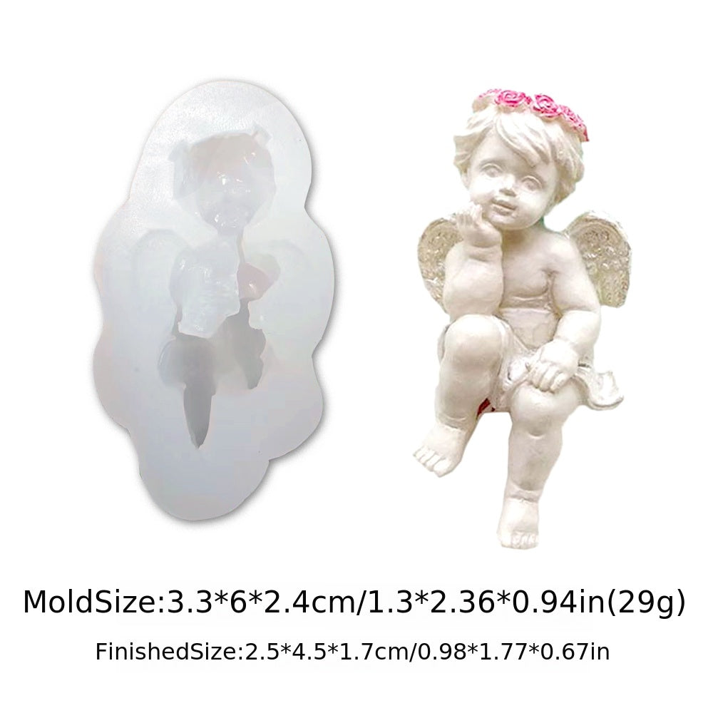 One cute Cupid and Angel silicone fondant mold perfect for creating DIY cake decorations and molding chocolate.