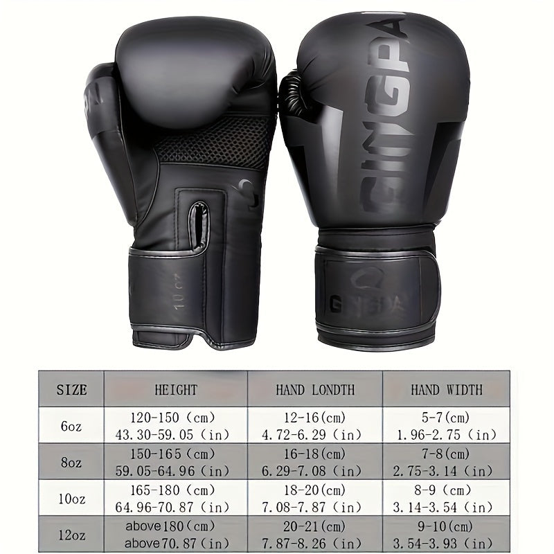 Breathable boxing gloves for adults, suitable for men and women, great for training, sparring, and gym.