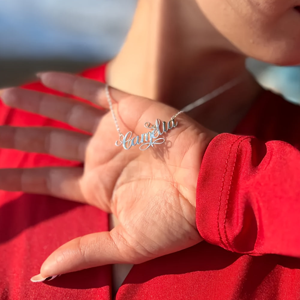 Beautifully Crafted Stainless Steel Name Necklace, Customized Jewelry for Mom, Chic Bohemian Design, Perfect for Everyday or Special Occasions, Thoughtful Mother's Day Present, Bohemian Elegance, Stylish and Sophisticated, Festive Season Inspiration