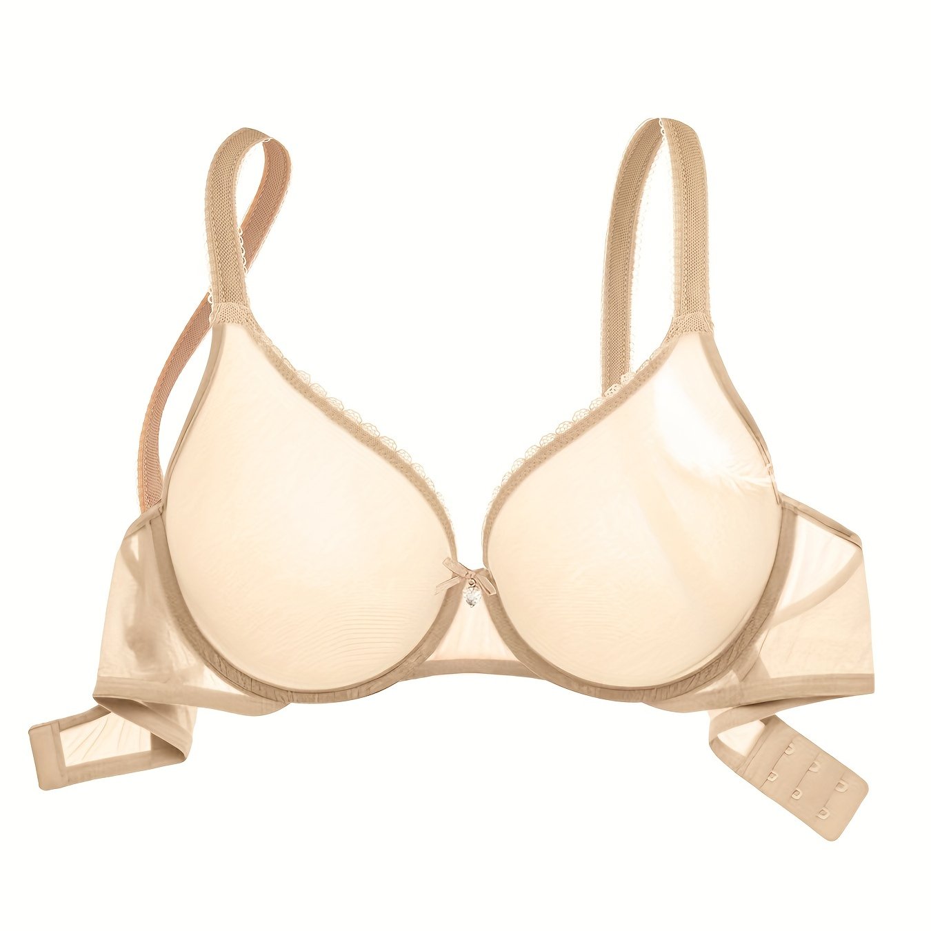 Plus Size Wedding Sexy Bra with Lace Trim and Underwire