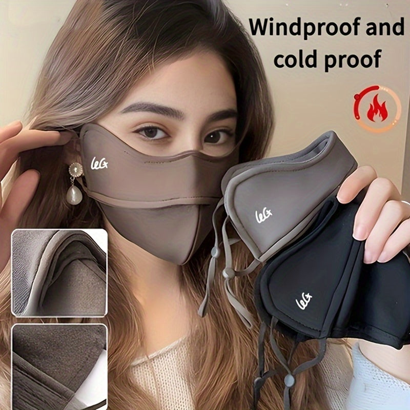 Two-pack of polyamide casual style face scarves designed for going out. These windproof, thickened 3D warmth face coverings are perfect for women. Non-stretch and expertly woven craftsmanship make them functional for keeping warm. With ear loops for