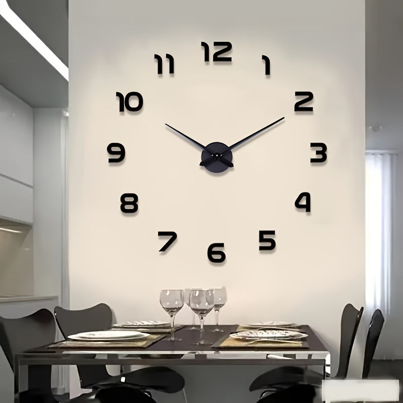 Oversized DIY wall clock with luminous 3D design, ideal for modern living room decor.