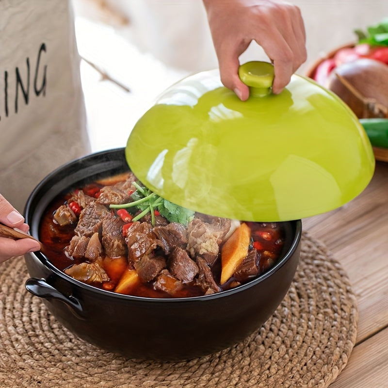 XIN TIAN LI Ceramic Casserole Dish - Withstands High Temperatures, Suitable for Gas Stovetop & Oven Use, Great for Soups & Stews, Holds 94.7oz (Enough for 3-5 Servings)