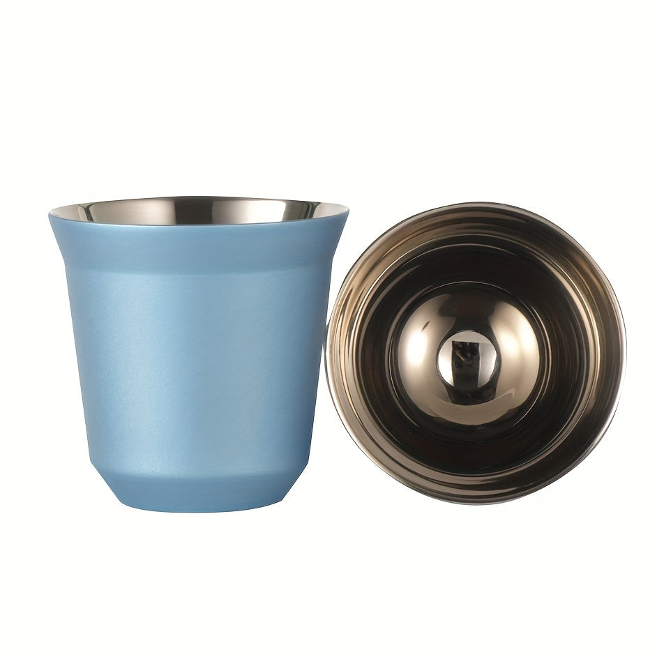 1pc Stainless Steel Double Walled Espresso Coffee Cup