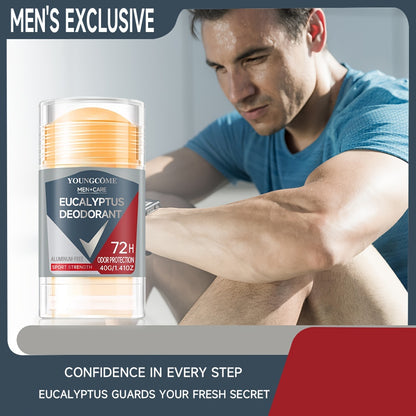 YOUNGCOME Men'S Care Eucalyptus Deodorant: Aluminum-Free, 72H Odor Protection, 40G/1.41Oz