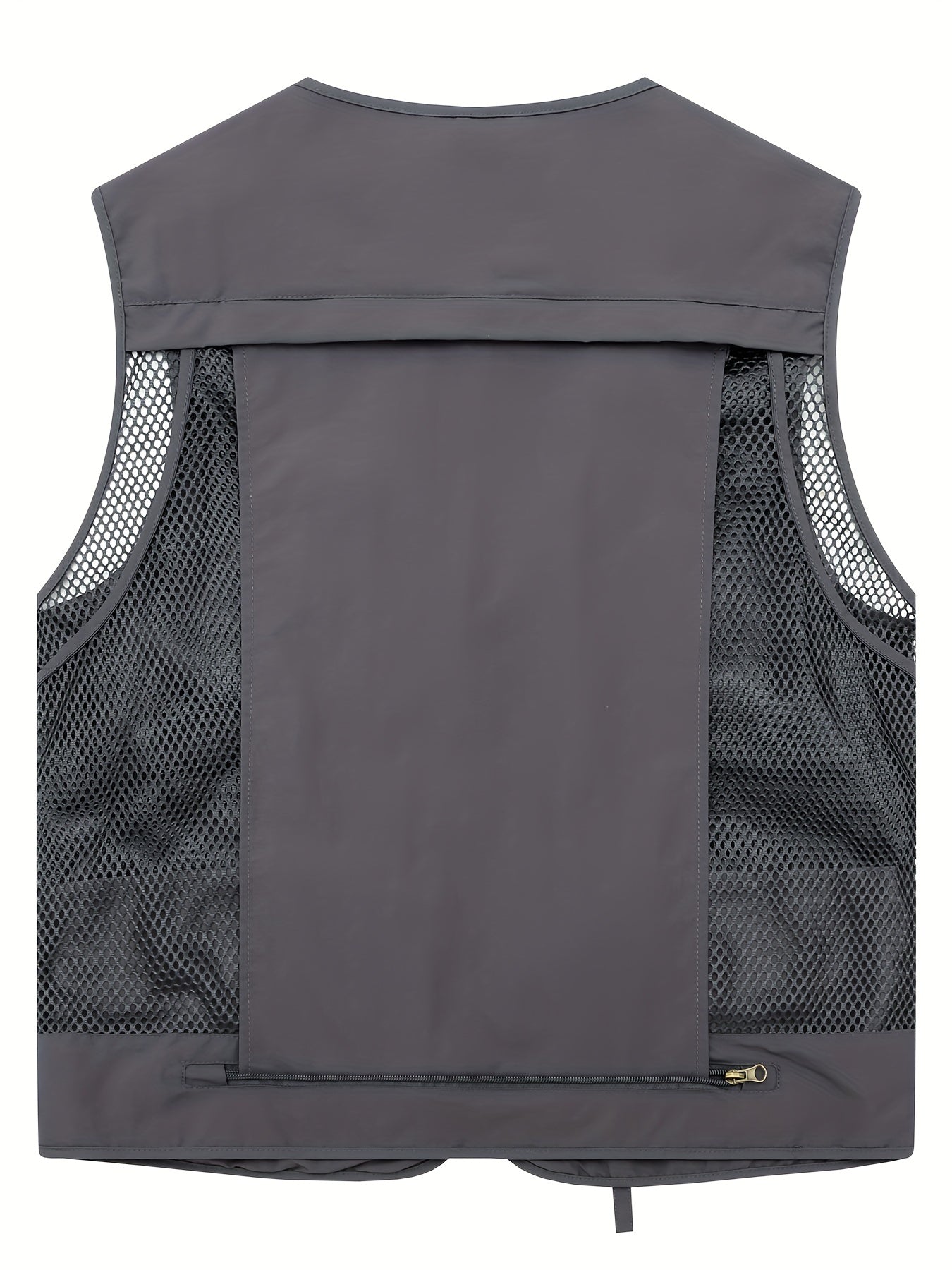 Men's Zipper Pockets Cargo Vest for Spring/Summer outdoor activities.