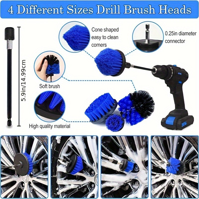 27-piece car wash detail kit including brushes for interior, exterior, and wheels. No power needed.