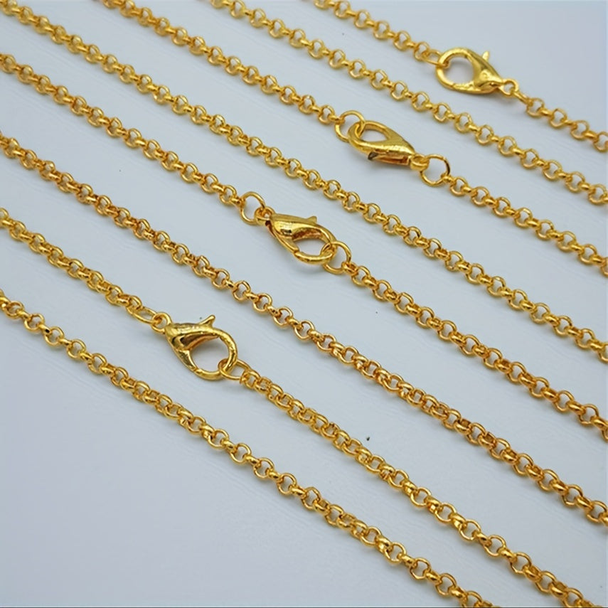 10 ta Brass-Tone Link Cable Necklace zanjirlar to'plami, har biri 53.34 sm o'lchamda, Lobster Clasps bilan - o'z maxsus zargarlik buyumlaringizni yaratish, poyabzalni bezatish va soatlarni aksessuar qilish uchun mukammal.