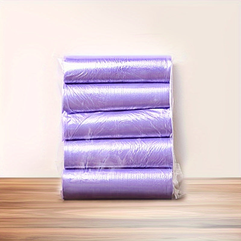 75 pieces of disposable garbage bags in 5 rolls, designed for easy use at home, kitchen, office or restaurant. Ideal for roll-on flat diaper disposal.