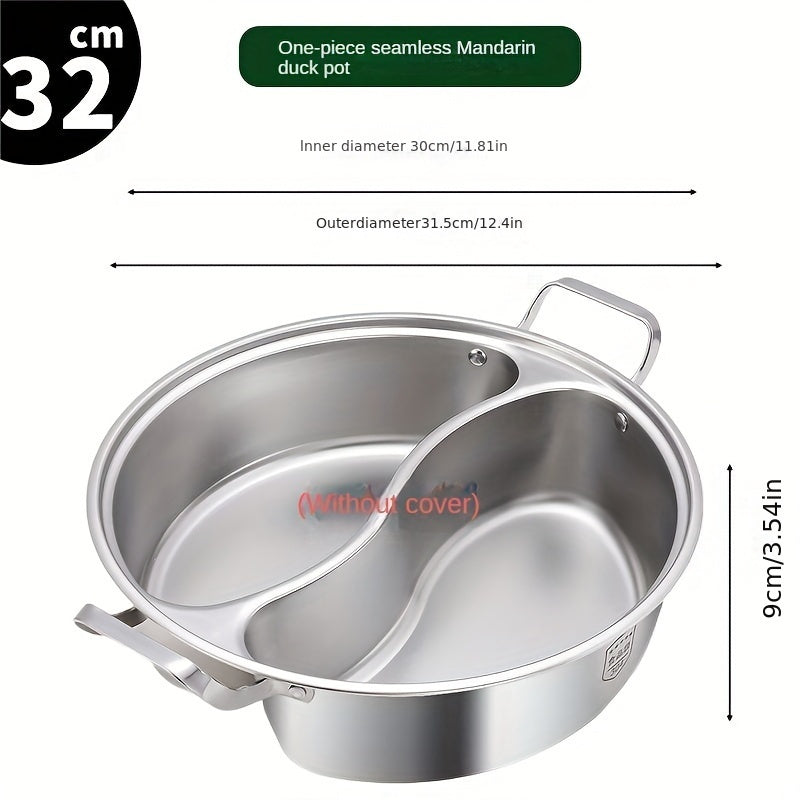 Essential Kitchen Appliance: Large Capacity Stainless Steel Hot Pot & Soup Cooker with Seamless Design for Induction Cooking