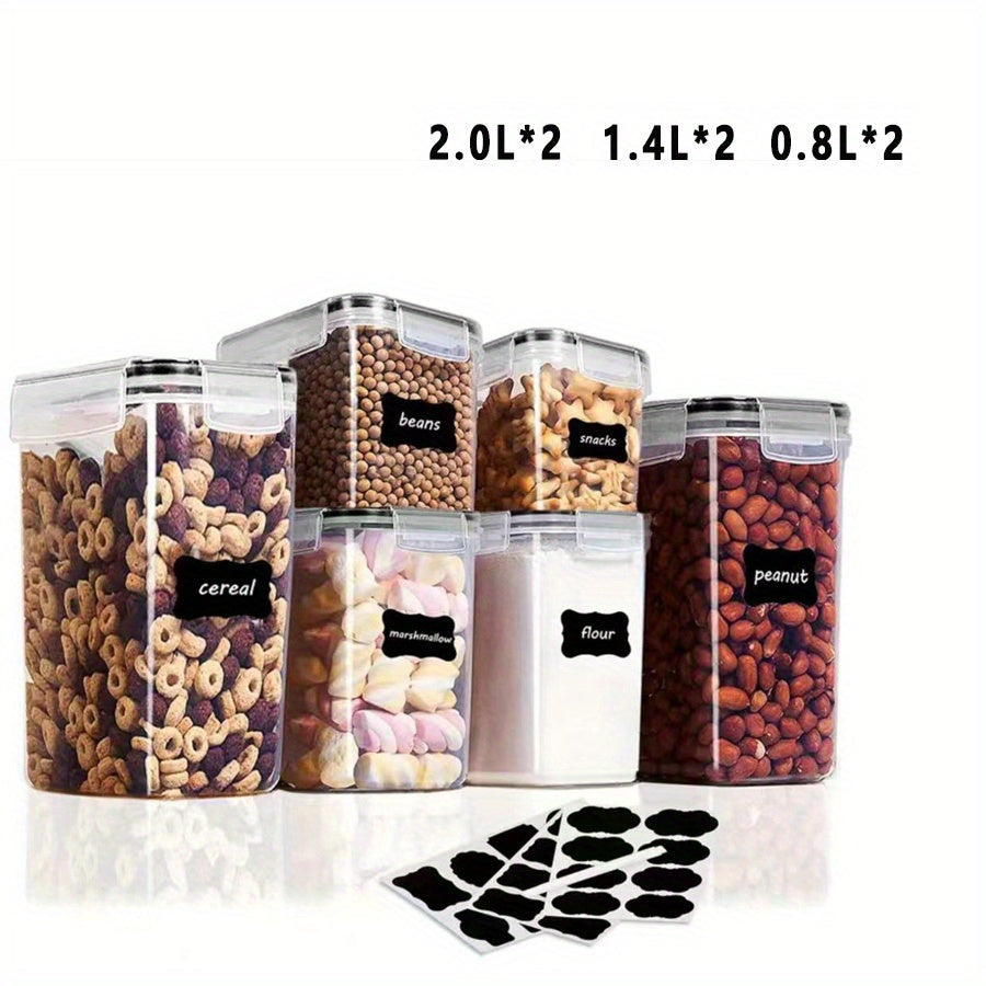 Food storage containers in sets of 3, 6, 7, or 9 with lids. Perfect for storing candy, biscuits, tea, pet snacks, and organizing your kitchen pantry. Canisters are great for preserving cereal, pasta, flour, sugar, and other dry foods. Essential home