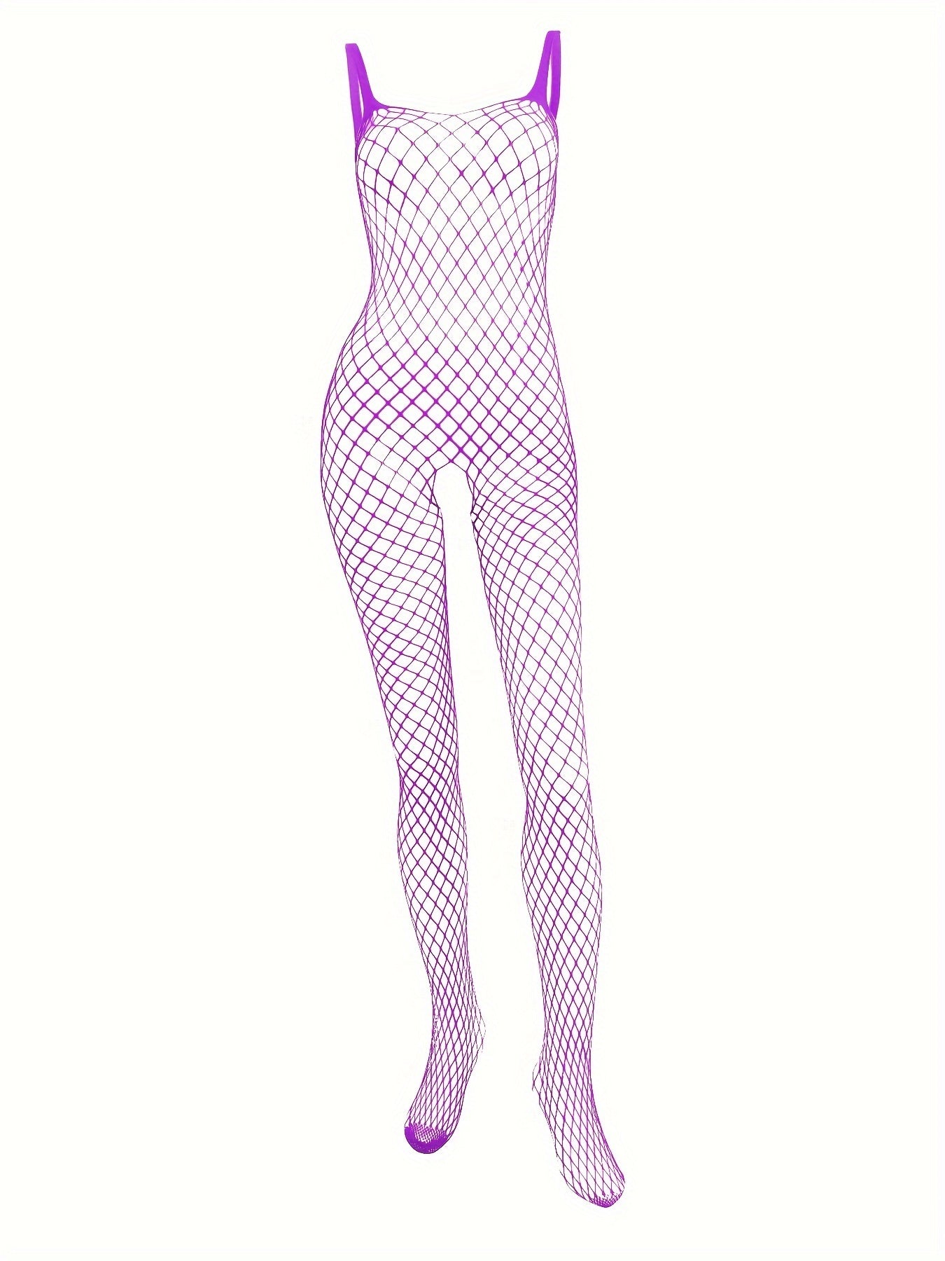 One-Piece Fishnet Lingerie: Sexy Mesh, Spandex Blend, Adult Size, Women's Wear