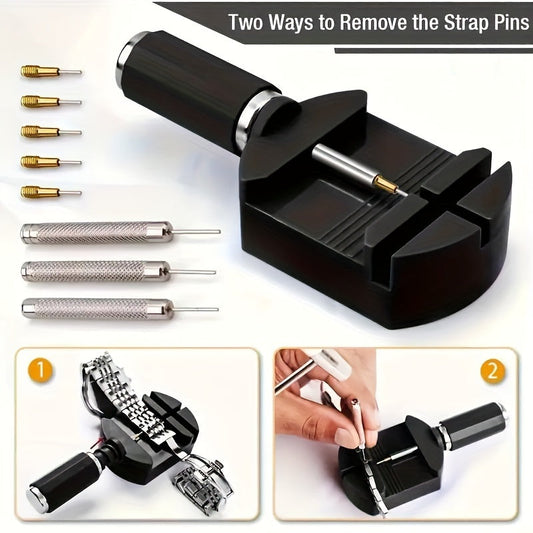 Watch Link Removal Tool Kit, 11 Pieces, Including Watch Band Strap Chain Pin Remover and Repair Tools for Watch Band Strap Adjustment, Bracelet Sizing, and Watch Repair. Perfect Gift Choice.