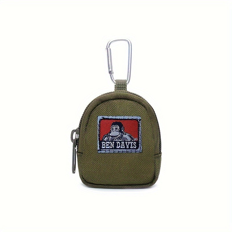 Keychain pouch with carabiner clip featuring the Ben Davis Gorilla logo, perfect for holding keys and small items on-the-go. Ideal for casual use as a mini accessory case.