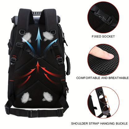 50L hiking backpack for women with large capacity, shoe compartment, and 17.3-inch computer sleeve, ideal for camping and back-to-school season.