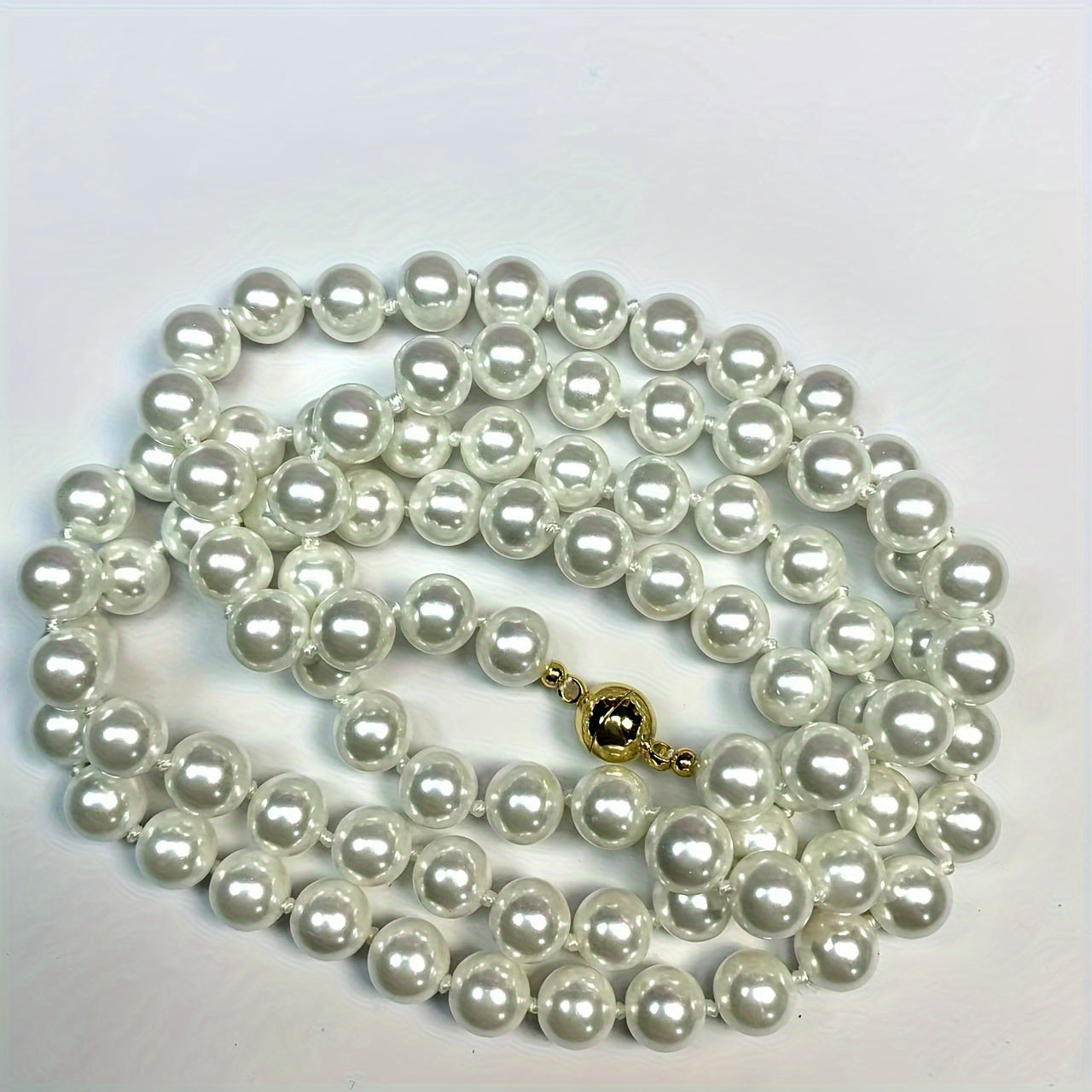 Stylish 85cm Freshwater Pearl Necklace Featuring Magnetic Clasp - Chic, Seductive Design, Sleek Pearl Strand, Perfect for Everyday or Special Occasions, Great Valentine's Day Present.