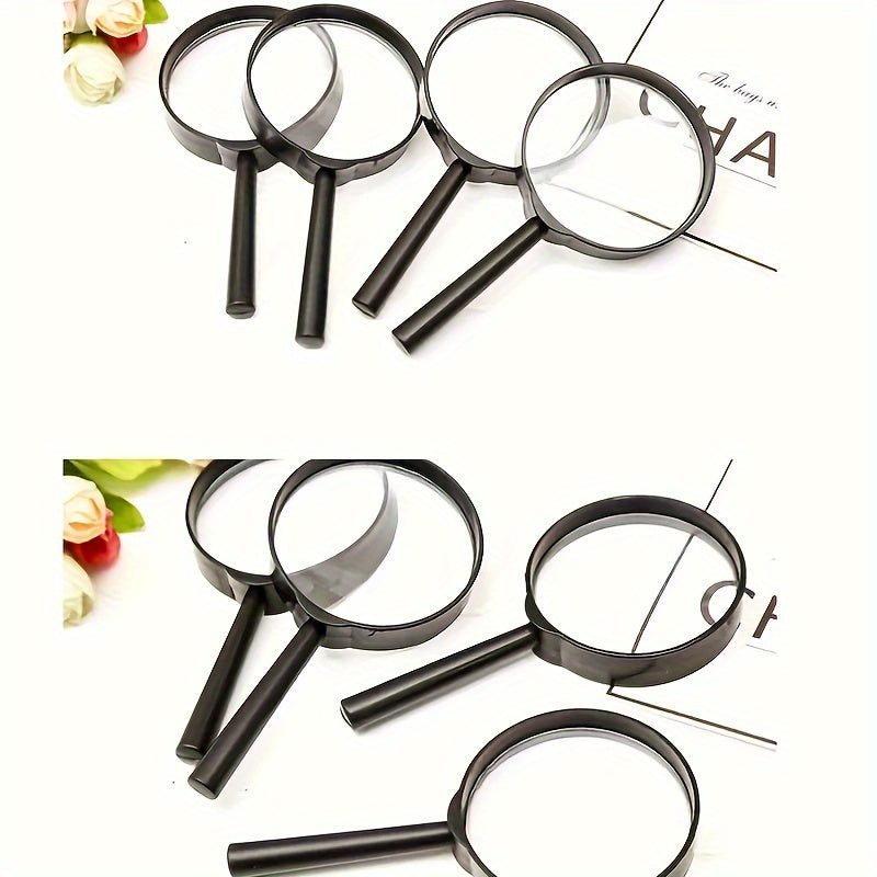 3-Pack Handheld Magnifying Glass Set with 5X Magnification and HD Lens for reading, suitable for seniors, office workers, and students. Portable and uncharged, no need for batteries.