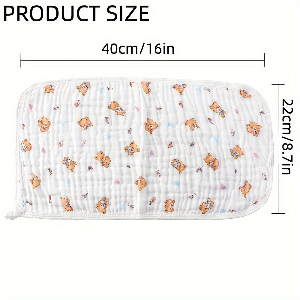 Baby burp cloths made of muslin for boys and girls, each measuring 50.8cmX25.4cm. Featuring 6 layers for extra thickness and super soft absorbency. Each pack contains 5 pieces.