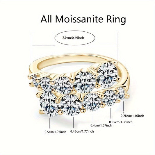 Elegant 3.36 Carat Moissanite Adjustable Ring by LOVESOM - Vintage Luxury Style for Everyday and Special Events, Comes with Gift Box