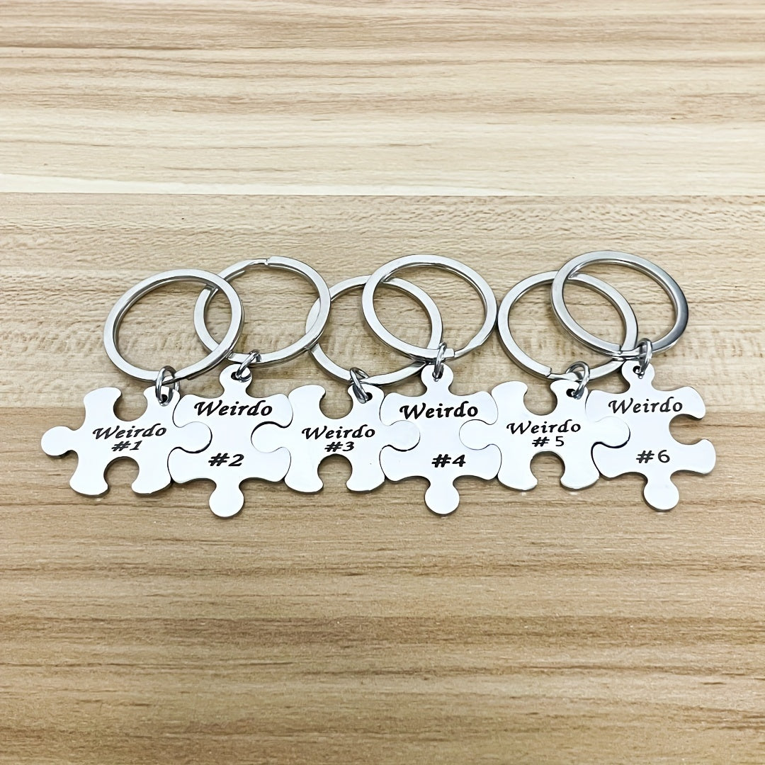 Set of 5, 6, 7, 8, 9, or 10 Engraved Best Friends Keychains - Made of Stainless Steel with Puzzle Design. Ideal for Graduation, Christmas, or any occasion to show appreciation to your BFFs or family. A symbol of enduring friendship that is suitable for