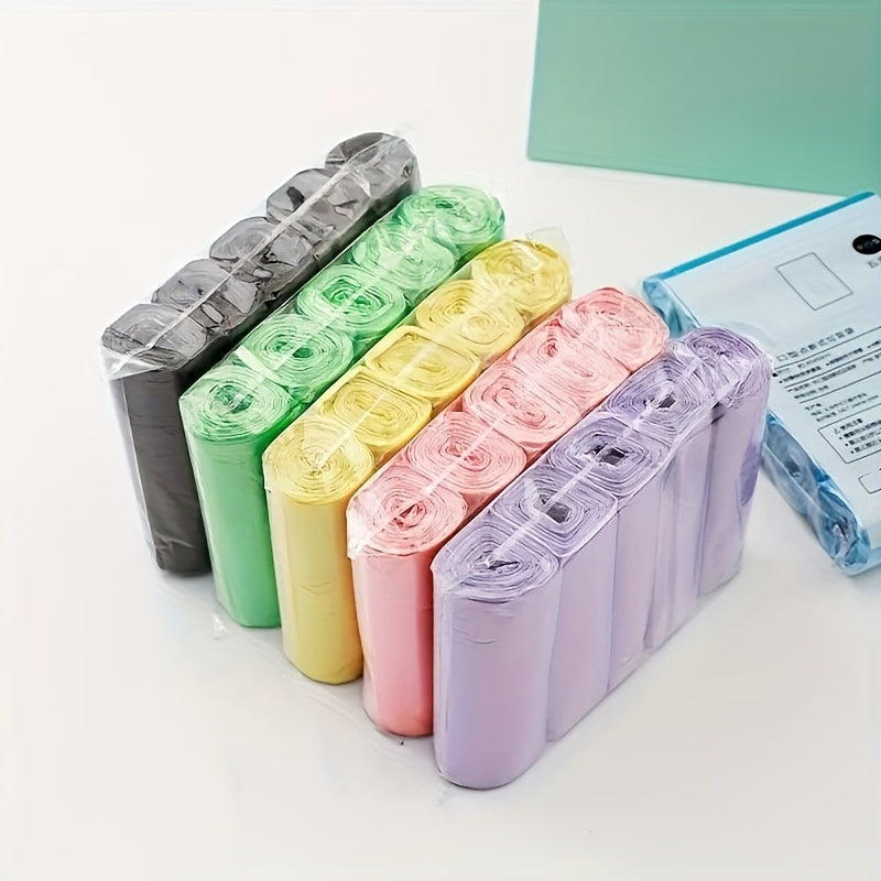 75 pieces of disposable garbage bags in 5 rolls, designed for easy use at home, kitchen, office or restaurant. Ideal for roll-on flat diaper disposal.