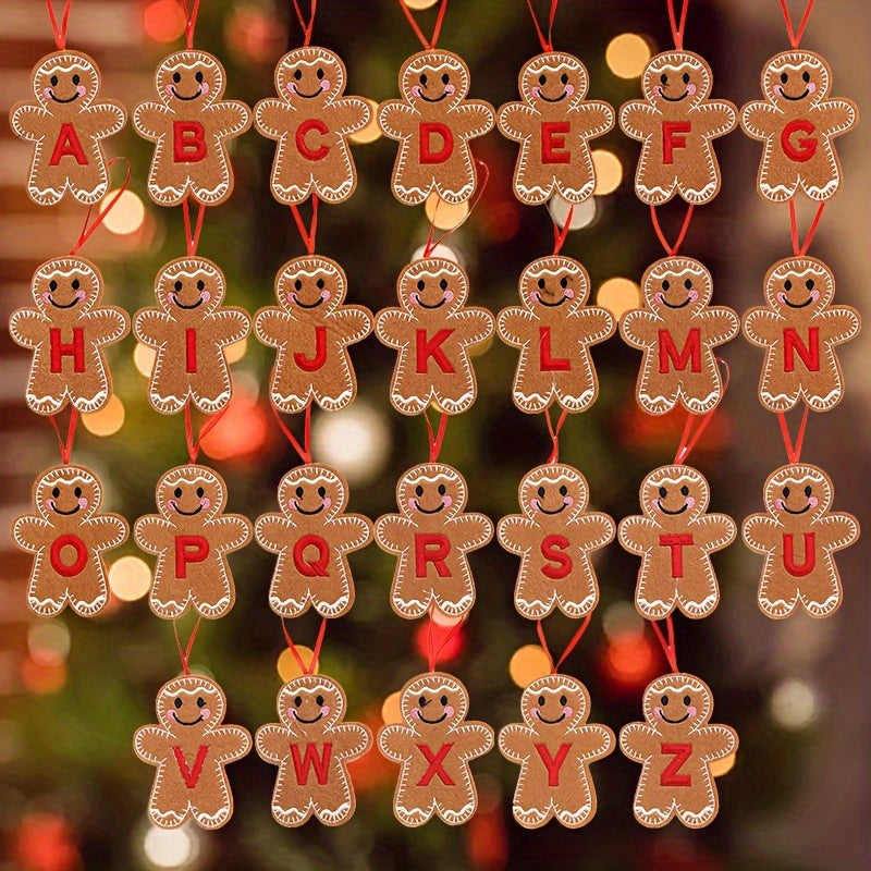 Embroidered gingerbread man ornament for Christmas decoration, made of fabric material. Classic style and no power required. Perfect for home and kitchen use.