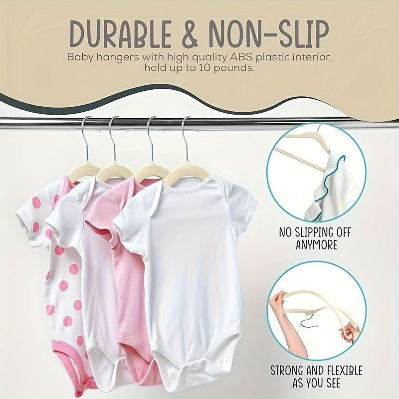 This set includes 50 velvet clothes storage hangers, ideal for drying children's clothes. The durable, anti-slip design ensures secure storage and organization in any household space, from bathrooms to bedrooms, closets to wardrobes, and even dorm rooms.