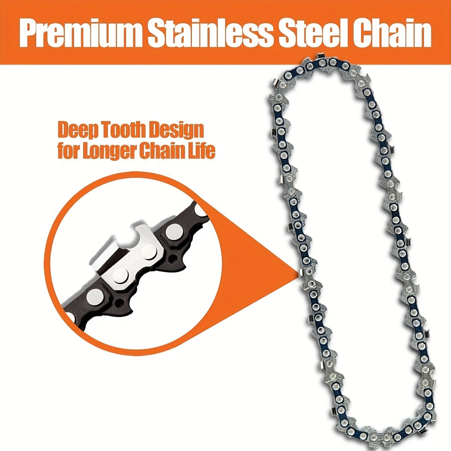 High-carbon steel mini chainsaw chains, durable replacements for cordless electric chainsaws, ideal for pruning and wood cutting, 15.24 cm.