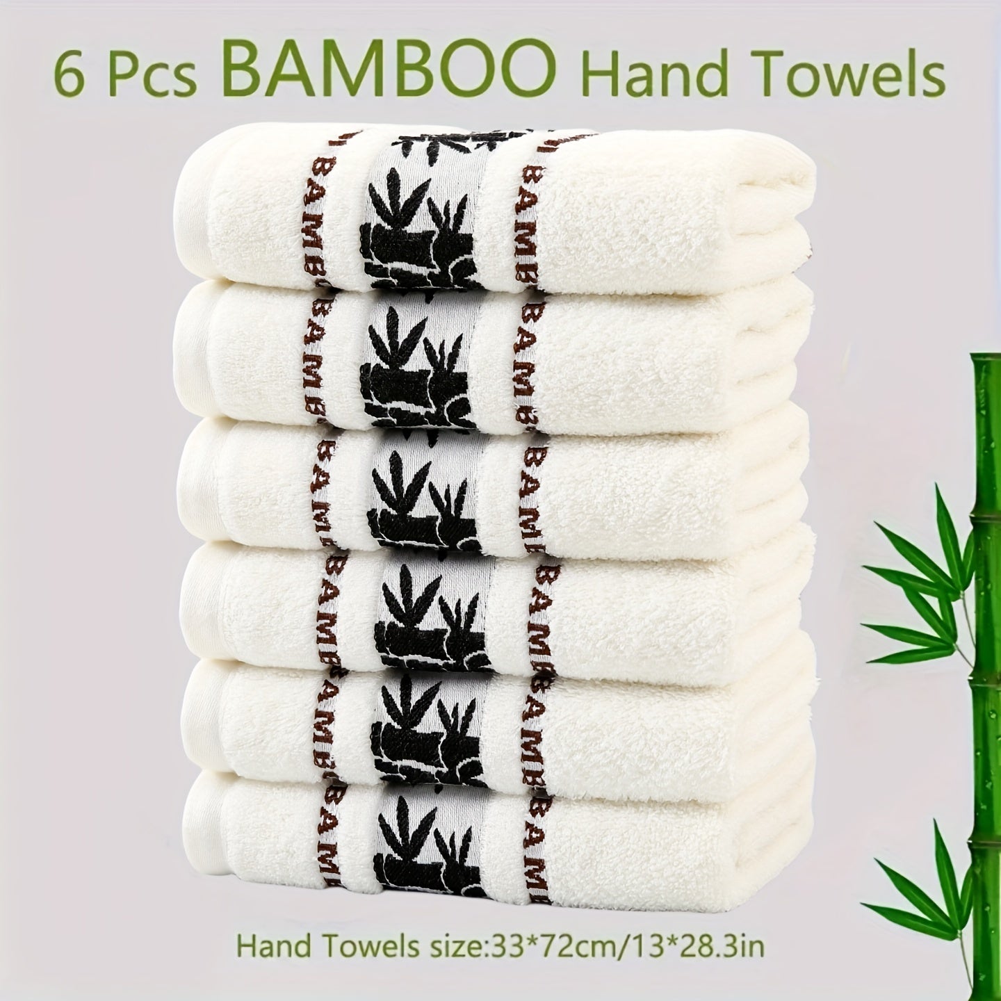 6-piece Bamboo Fiber Towel Set: Soft, Quick-dry, Absorbent for Home, Gym, Bathroom