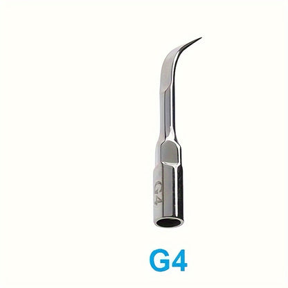 Stainless steel dental cleaner attachment for improved gum health, no battery needed.