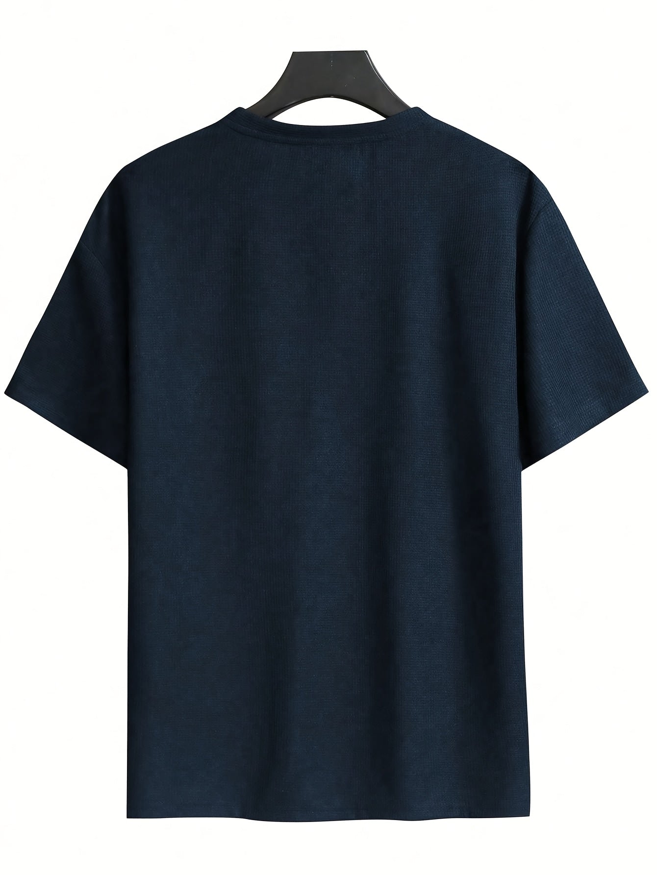 Men's Solid Color Casual Tee made of soft polyester, crew neck, short sleeve with chest pocket, machine washable, perfect for spring/summer/fall.