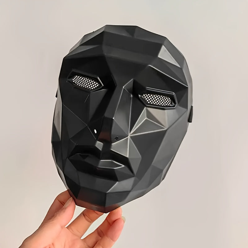 Black Festive Gift Mask, Korean BOSS Game Mask in Thickened PVC, Lightweight and Versatile.